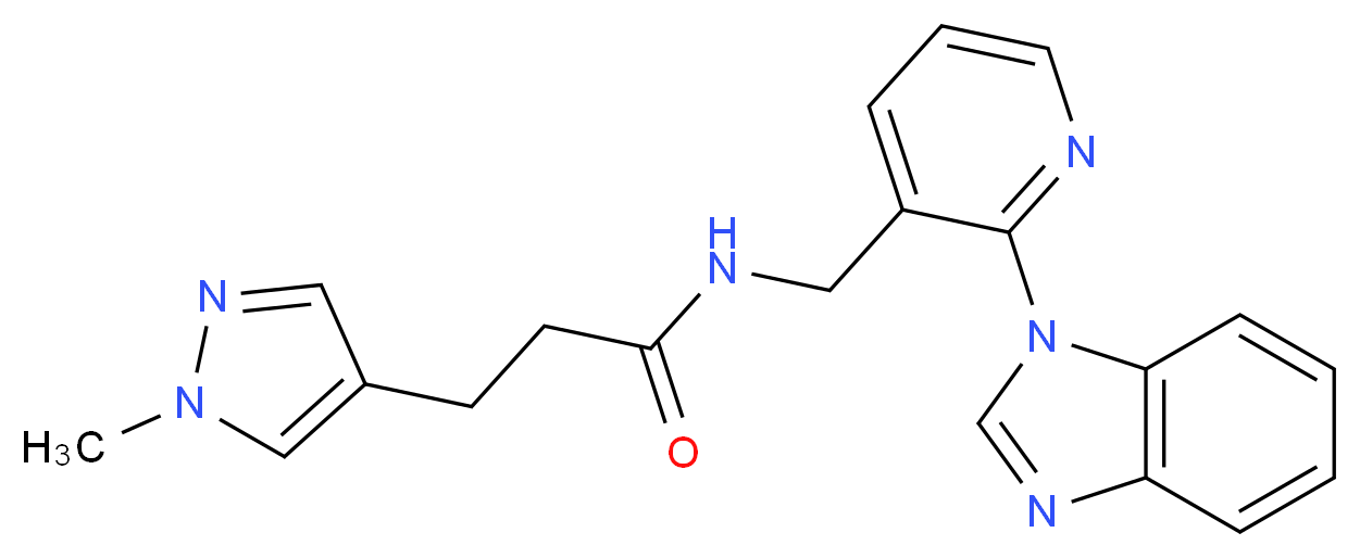 N-{[2-(1H-benzimidazol-1-yl)-3-pyridinyl]methyl}-3-(1-methyl-1H-pyrazol-4-yl)propanamide_Molecular_structure_CAS_)