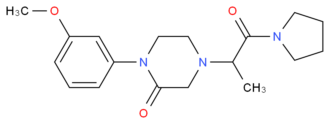 1-(3-methoxyphenyl)-4-[1-methyl-2-oxo-2-(1-pyrrolidinyl)ethyl]-2-piperazinone_Molecular_structure_CAS_)