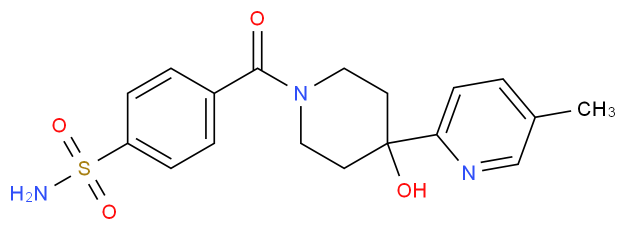 4-{[4-hydroxy-4-(5-methylpyridin-2-yl)piperidin-1-yl]carbonyl}benzenesulfonamide_Molecular_structure_CAS_)