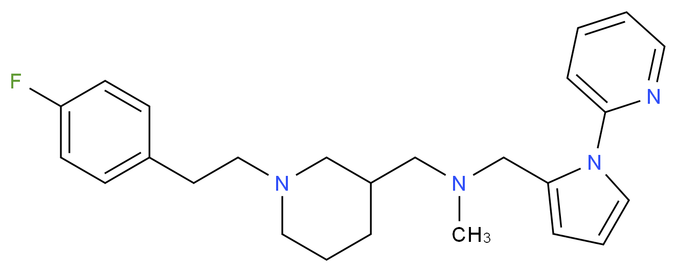 ({1-[2-(4-fluorophenyl)ethyl]-3-piperidinyl}methyl)methyl{[1-(2-pyridinyl)-1H-pyrrol-2-yl]methyl}amine_Molecular_structure_CAS_)