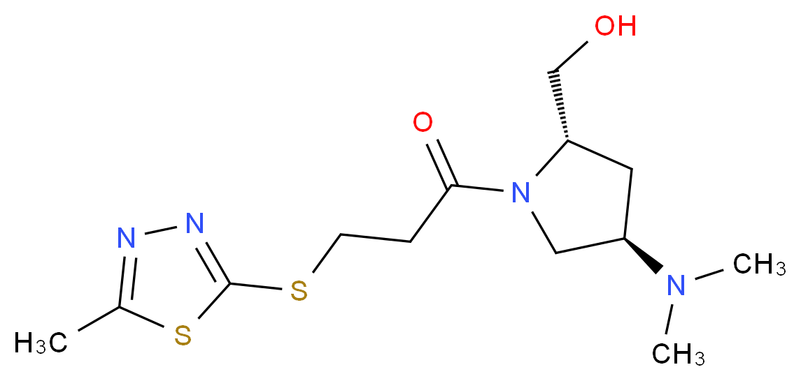 ((2S,4R)-4-(dimethylamino)-1-{3-[(5-methyl-1,3,4-thiadiazol-2-yl)thio]propanoyl}pyrrolidin-2-yl)methanol_Molecular_structure_CAS_)