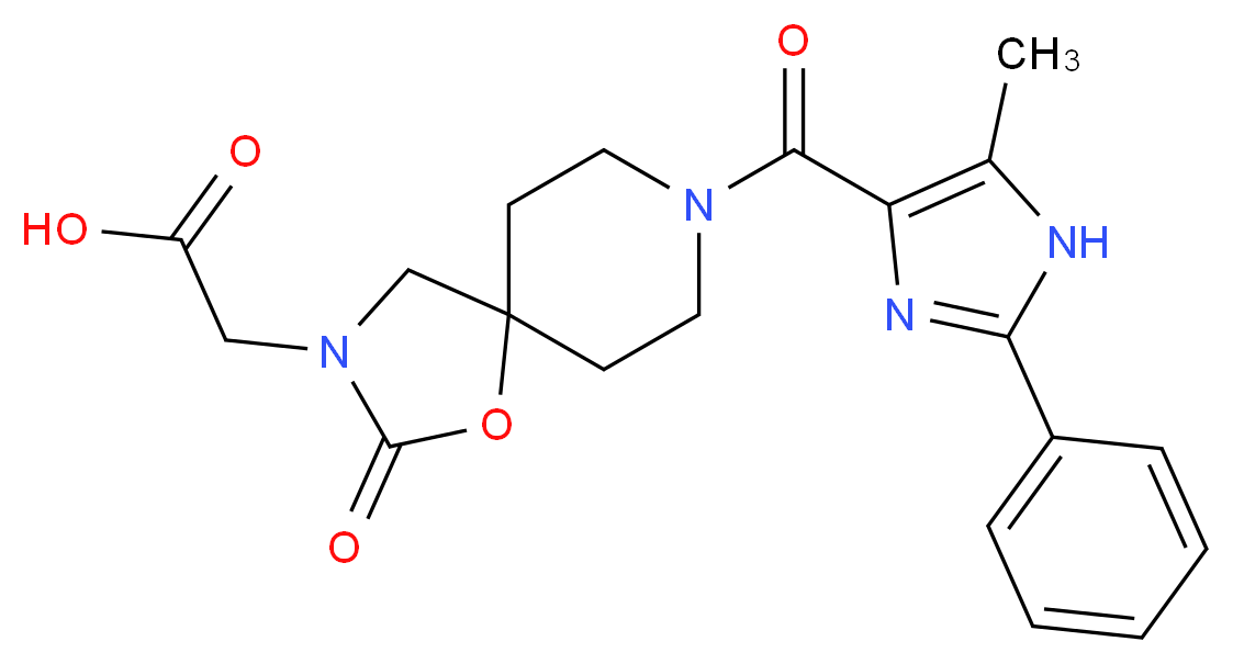 {8-[(5-methyl-2-phenyl-1H-imidazol-4-yl)carbonyl]-2-oxo-1-oxa-3,8-diazaspiro[4.5]dec-3-yl}acetic acid_Molecular_structure_CAS_)