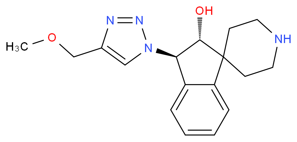 (2R*,3R*)-3-[4-(methoxymethyl)-1H-1,2,3-triazol-1-yl]-2,3-dihydrospiro[indene-1,4'-piperidin]-2-ol_Molecular_structure_CAS_)