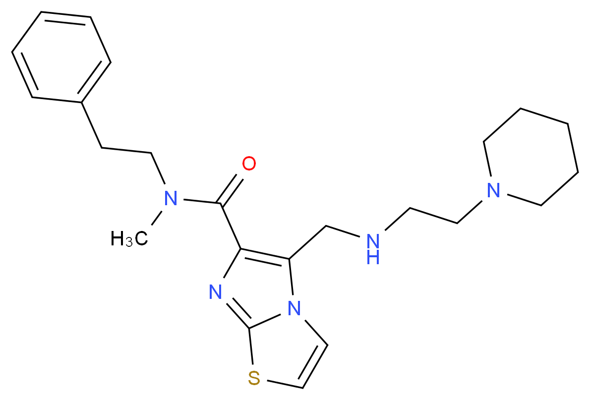 N-methyl-N-(2-phenylethyl)-5-({[2-(1-piperidinyl)ethyl]amino}methyl)imidazo[2,1-b][1,3]thiazole-6-carboxamide_Molecular_structure_CAS_)