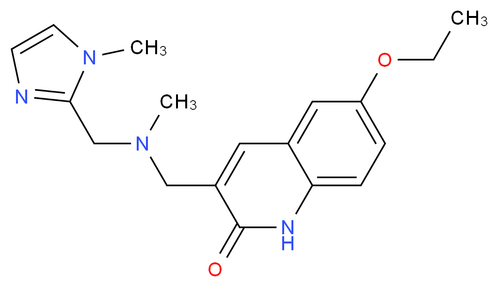 6-ethoxy-3-({methyl[(1-methyl-1H-imidazol-2-yl)methyl]amino}methyl)quinolin-2(1H)-one_Molecular_structure_CAS_)