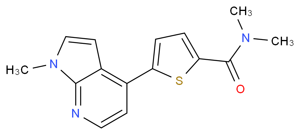 N,N-dimethyl-5-(1-methyl-1H-pyrrolo[2,3-b]pyridin-4-yl)thiophene-2-carboxamide_Molecular_structure_CAS_)