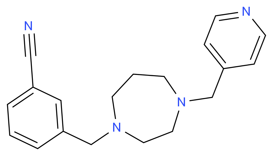 3-{[4-(pyridin-4-ylmethyl)-1,4-diazepan-1-yl]methyl}benzonitrile_Molecular_structure_CAS_)