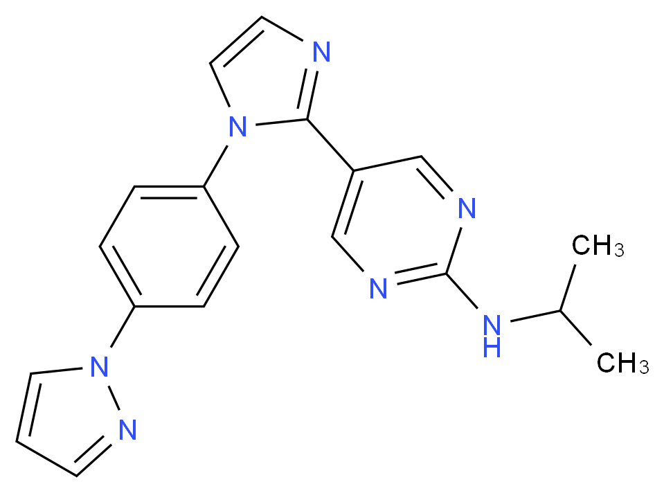 N-isopropyl-5-{1-[4-(1H-pyrazol-1-yl)phenyl]-1H-imidazol-2-yl}pyrimidin-2-amine_Molecular_structure_CAS_)
