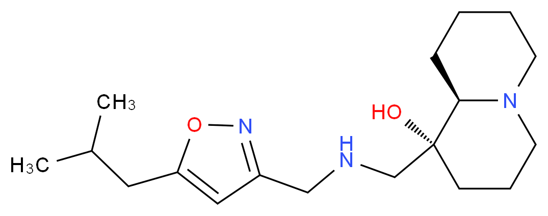 (1R,9aR)-1-({[(5-isobutylisoxazol-3-yl)methyl]amino}methyl)octahydro-2H-quinolizin-1-ol_Molecular_structure_CAS_)