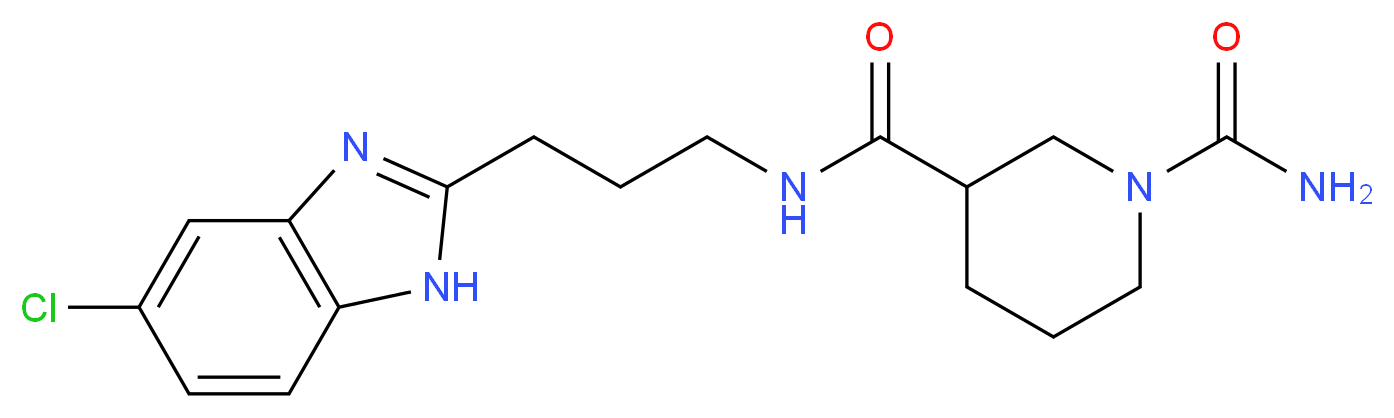 N~3~-[3-(5-chloro-1H-benzimidazol-2-yl)propyl]-1,3-piperidinedicarboxamide_Molecular_structure_CAS_)
