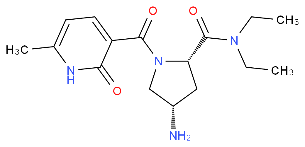 (2S,4S)-4-amino-N,N-diethyl-1-[(6-methyl-2-oxo-1,2-dihydropyridin-3-yl)carbonyl]pyrrolidine-2-carboxamide_Molecular_structure_CAS_)