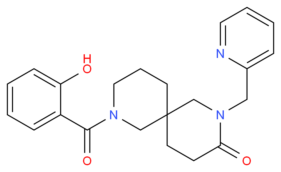 8-(2-hydroxybenzoyl)-2-(2-pyridinylmethyl)-2,8-diazaspiro[5.5]undecan-3-one_Molecular_structure_CAS_)