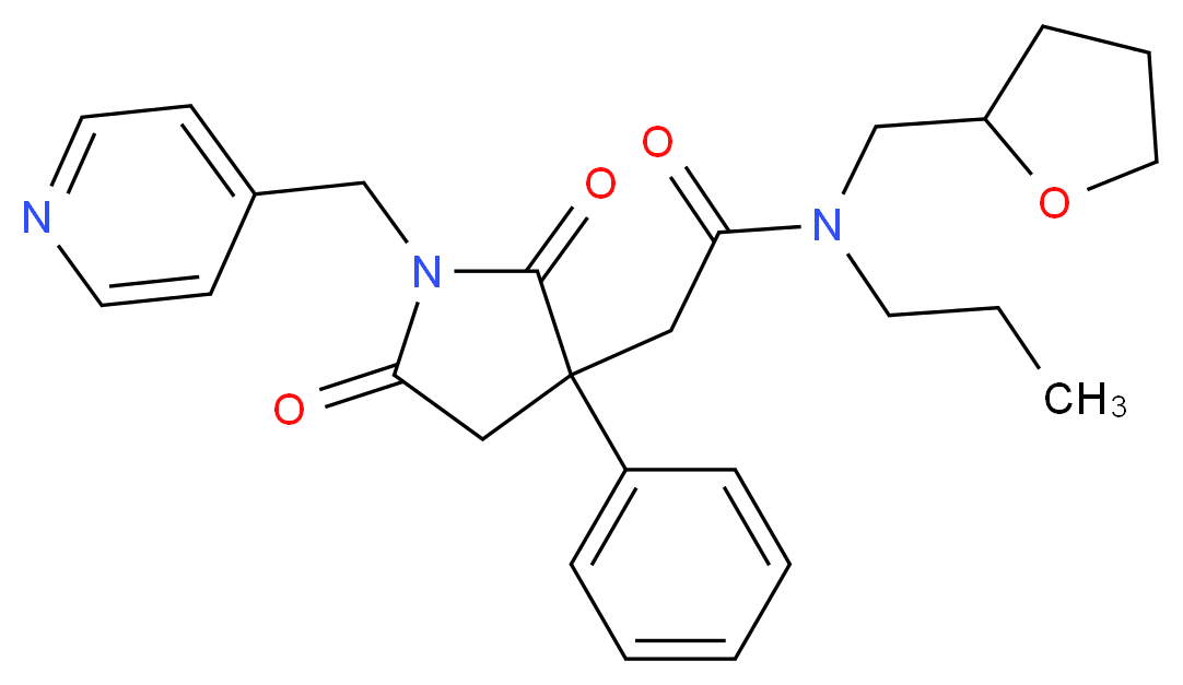 2-[2,5-dioxo-3-phenyl-1-(4-pyridinylmethyl)-3-pyrrolidinyl]-N-propyl-N-(tetrahydro-2-furanylmethyl)acetamide_Molecular_structure_CAS_)