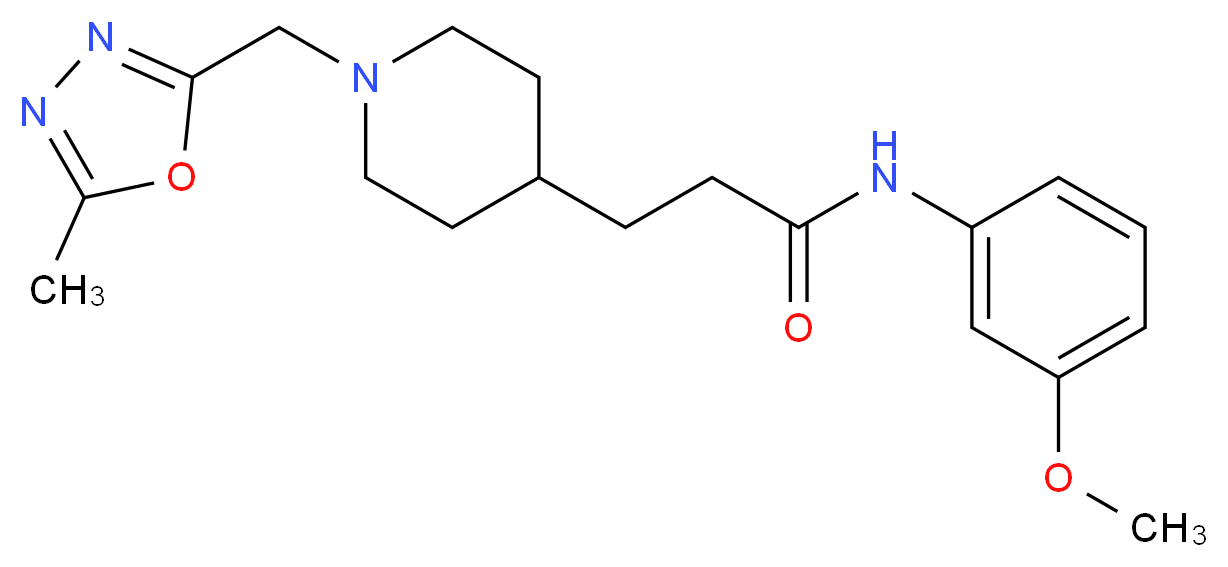 N-(3-methoxyphenyl)-3-{1-[(5-methyl-1,3,4-oxadiazol-2-yl)methyl]piperidin-4-yl}propanamide_Molecular_structure_CAS_)