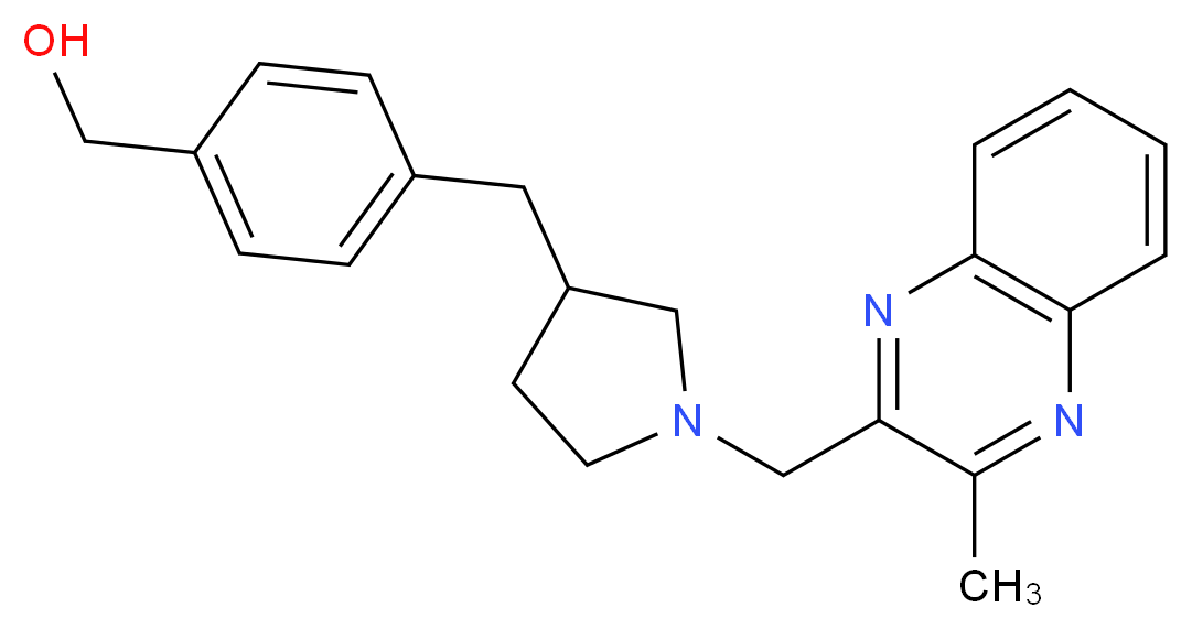 [4-({1-[(3-methylquinoxalin-2-yl)methyl]pyrrolidin-3-yl}methyl)phenyl]methanol_Molecular_structure_CAS_)