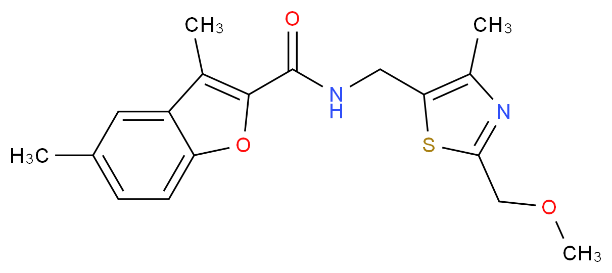 N-{[2-(methoxymethyl)-4-methyl-1,3-thiazol-5-yl]methyl}-3,5-dimethyl-1-benzofuran-2-carboxamide_Molecular_structure_CAS_)