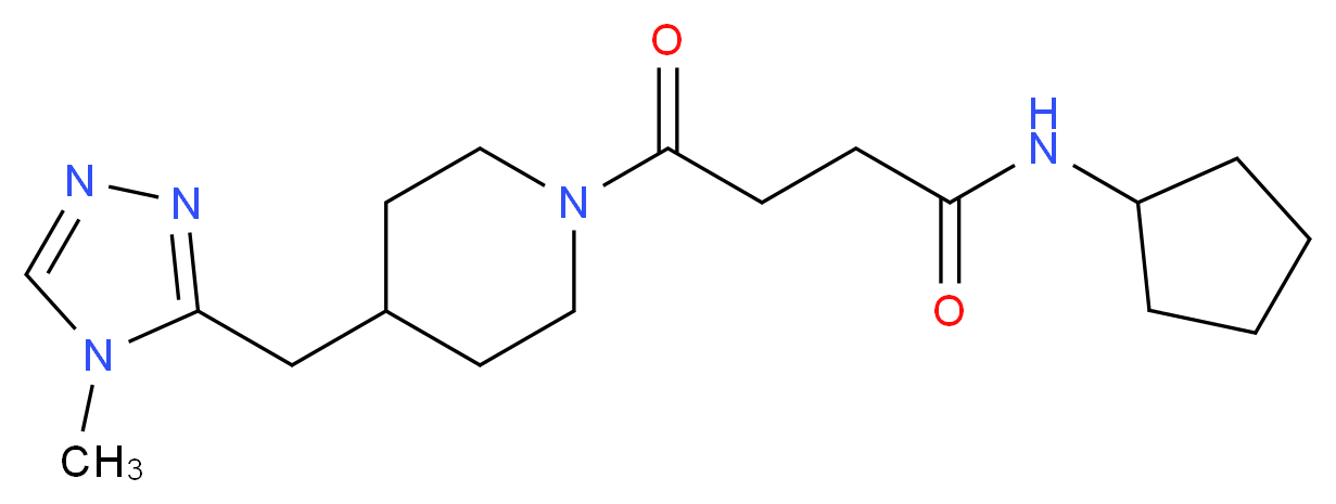 N-cyclopentyl-4-{4-[(4-methyl-4H-1,2,4-triazol-3-yl)methyl]piperidin-1-yl}-4-oxobutanamide_Molecular_structure_CAS_)
