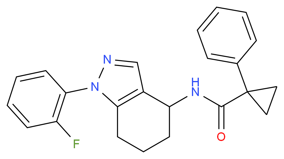 N-[1-(2-fluorophenyl)-4,5,6,7-tetrahydro-1H-indazol-4-yl]-1-phenylcyclopropanecarboxamide_Molecular_structure_CAS_)