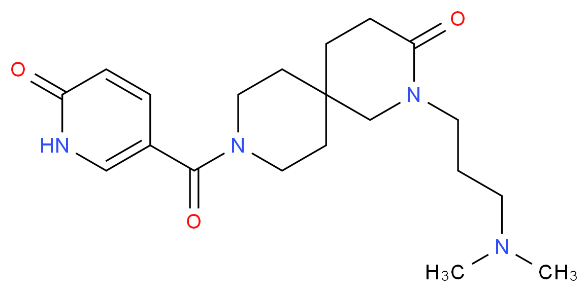 2-[3-(dimethylamino)propyl]-9-[(6-oxo-1,6-dihydropyridin-3-yl)carbonyl]-2,9-diazaspiro[5.5]undecan-3-one_Molecular_structure_CAS_)