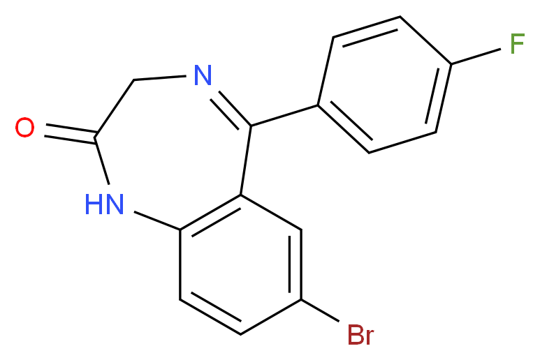 7-Bromo-5-(4-fluorophenyl)-1,3-dihydro-2H-1,4-benzodiazepin-2-one_Molecular_structure_CAS_)