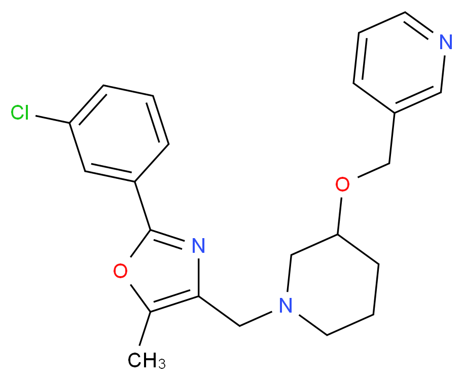 3-{[(1-{[2-(3-chlorophenyl)-5-methyl-1,3-oxazol-4-yl]methyl}-3-piperidinyl)oxy]methyl}pyridine_Molecular_structure_CAS_)