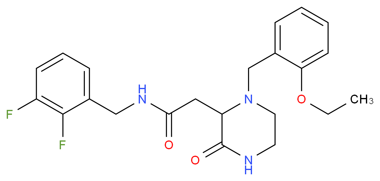 N-(2,3-difluorobenzyl)-2-[1-(2-ethoxybenzyl)-3-oxo-2-piperazinyl]acetamide_Molecular_structure_CAS_)