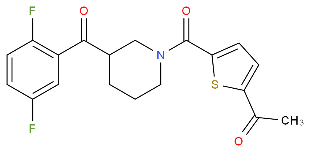 1-(5-{[3-(2,5-difluorobenzoyl)-1-piperidinyl]carbonyl}-2-thienyl)ethanone_Molecular_structure_CAS_)