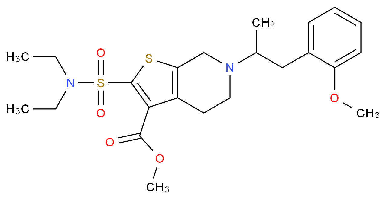 methyl 2-[(diethylamino)sulfonyl]-6-[2-(2-methoxyphenyl)-1-methylethyl]-4,5,6,7-tetrahydrothieno[2,3-c]pyridine-3-carboxylate_Molecular_structure_CAS_)