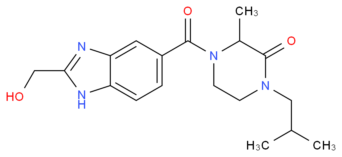 4-{[2-(hydroxymethyl)-1H-benzimidazol-5-yl]carbonyl}-1-isobutyl-3-methyl-2-piperazinone_Molecular_structure_CAS_)