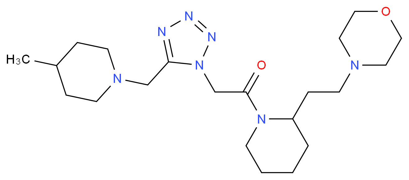 4-{2-[1-({5-[(4-methyl-1-piperidinyl)methyl]-1H-tetrazol-1-yl}acetyl)-2-piperidinyl]ethyl}morpholine_Molecular_structure_CAS_)