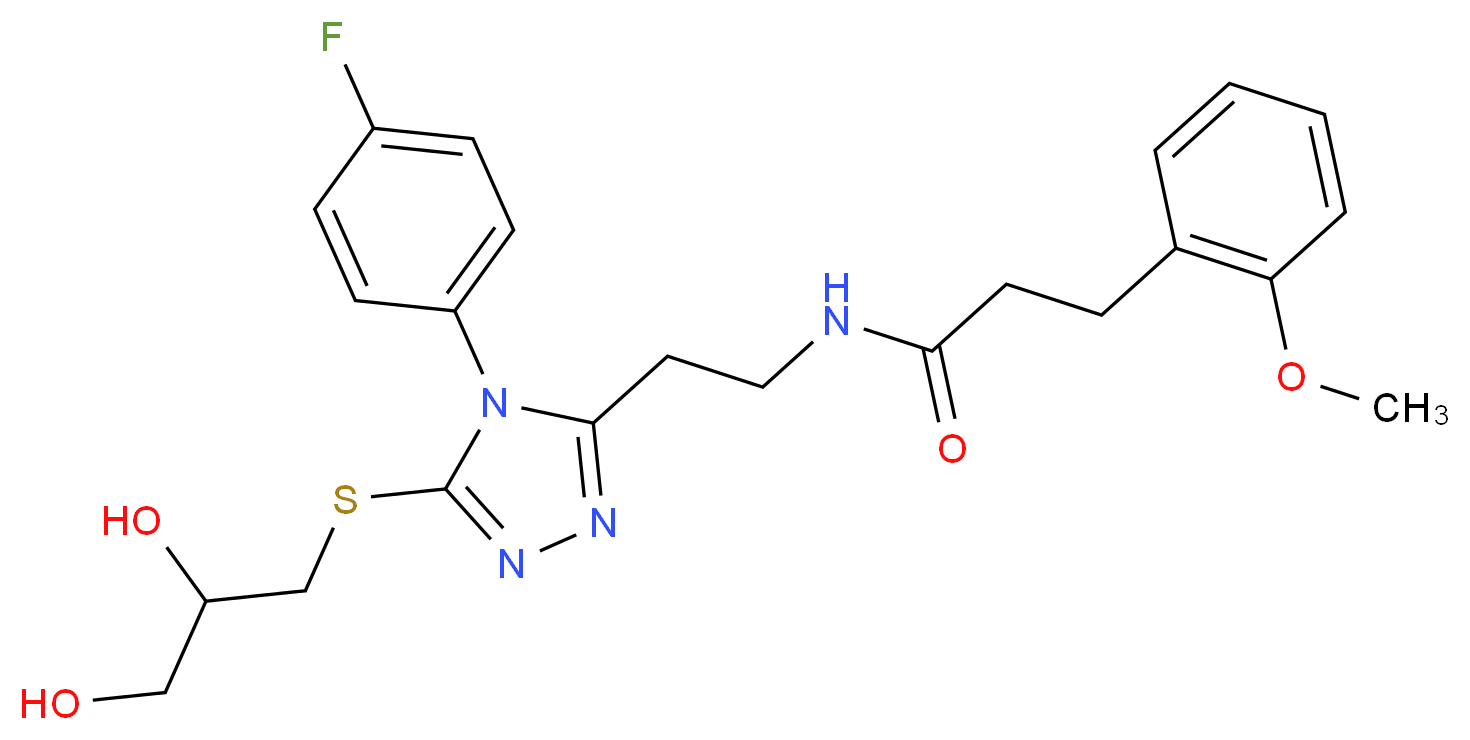 N-{2-[5-[(2,3-dihydroxypropyl)thio]-4-(4-fluorophenyl)-4H-1,2,4-triazol-3-yl]ethyl}-3-(2-methoxyphenyl)propanamide_Molecular_structure_CAS_)