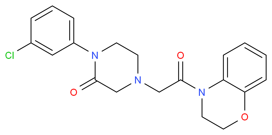 1-(3-chlorophenyl)-4-[2-(2,3-dihydro-4H-1,4-benzoxazin-4-yl)-2-oxoethyl]-2-piperazinone_Molecular_structure_CAS_)