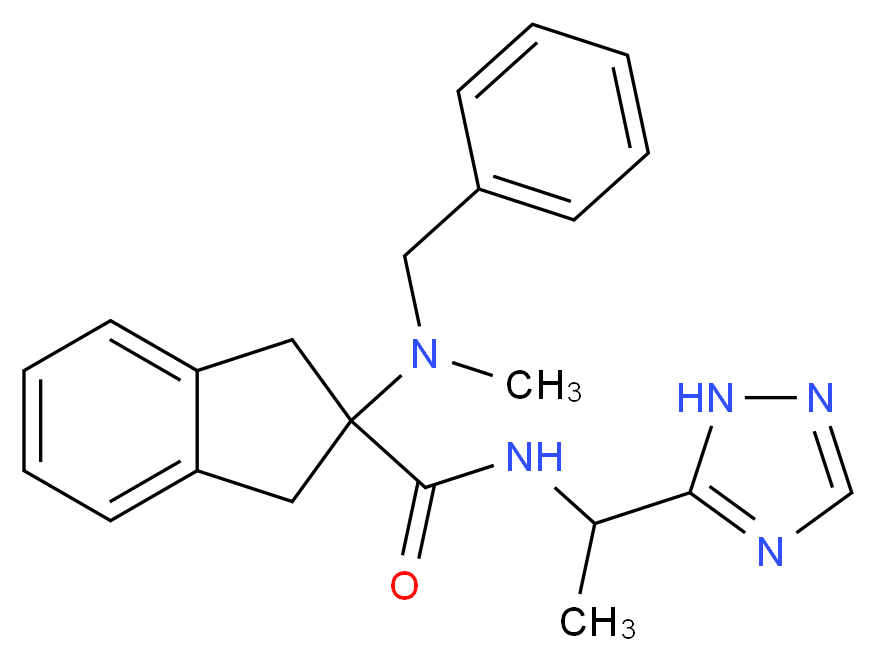 2-[benzyl(methyl)amino]-N-[1-(1H-1,2,4-triazol-5-yl)ethyl]-2-indanecarboxamide_Molecular_structure_CAS_)