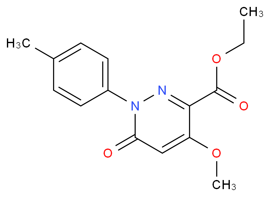 ethyl 4-methoxy-1-(4-methylphenyl)-6-oxo-1,6-dihydropyridazine-3-carboxylate_Molecular_structure_CAS_)