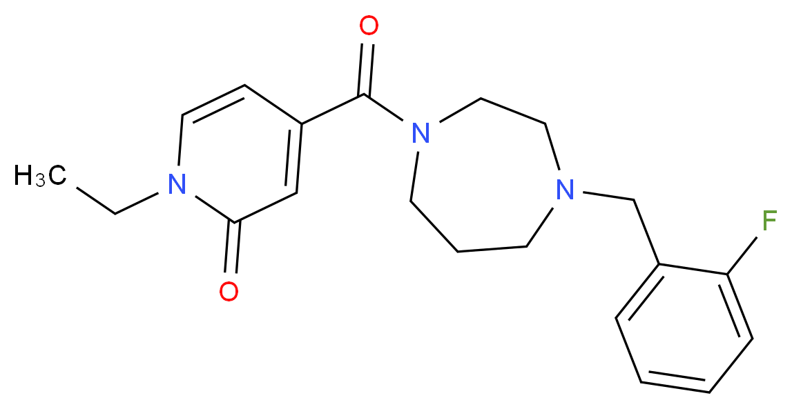 1-ethyl-4-{[4-(2-fluorobenzyl)-1,4-diazepan-1-yl]carbonyl}-2(1H)-pyridinone_Molecular_structure_CAS_)