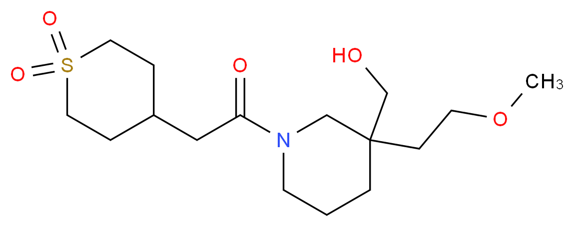 [1-[(1,1-dioxidotetrahydro-2H-thiopyran-4-yl)acetyl]-3-(2-methoxyethyl)-3-piperidinyl]methanol_Molecular_structure_CAS_)