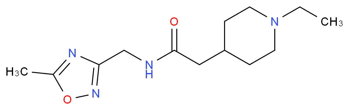 2-(1-ethyl-4-piperidinyl)-N-[(5-methyl-1,2,4-oxadiazol-3-yl)methyl]acetamide_Molecular_structure_CAS_)
