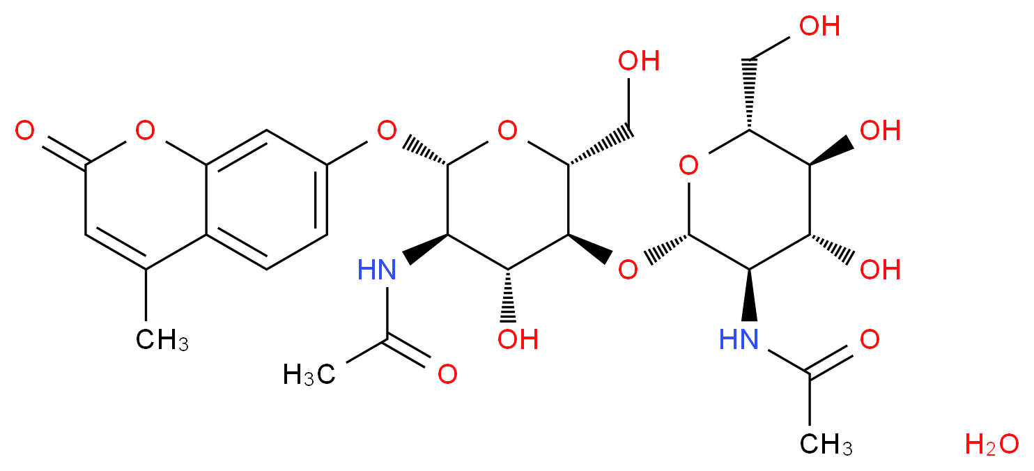 4-Methylumbelliferyl-N,N′-diacetyl-β-D-chitobioside monohydrate_Molecular_structure_CAS_53643-12-2)