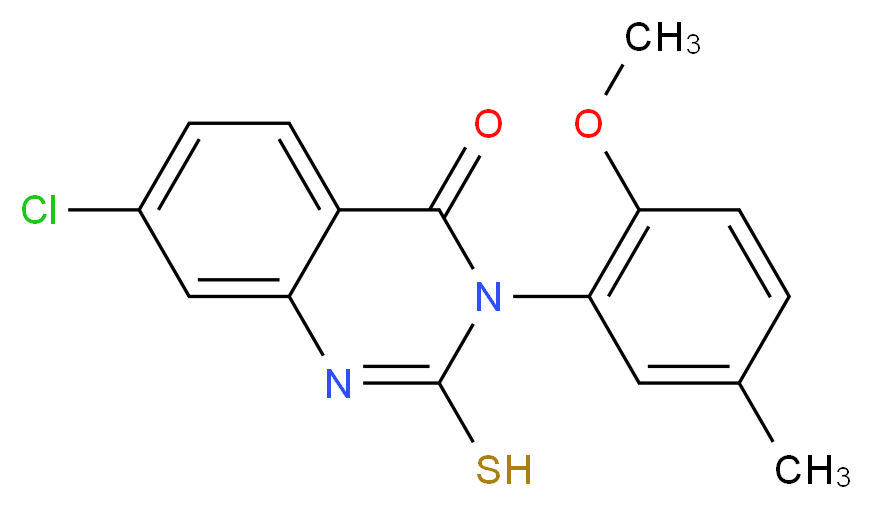 7-chloro-2-mercapto-3-(2-methoxy-5-methylphenyl)quinazolin-4(3H)-one_Molecular_structure_CAS_)