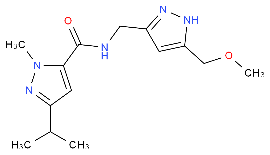 3-isopropyl-N-{[5-(methoxymethyl)-1H-pyrazol-3-yl]methyl}-1-methyl-1H-pyrazole-5-carboxamide_Molecular_structure_CAS_)