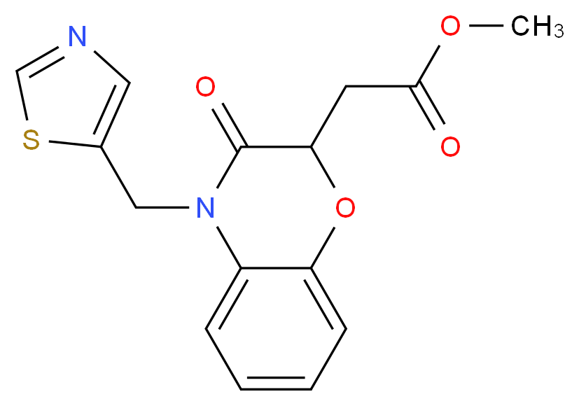 methyl [3-oxo-4-(1,3-thiazol-5-ylmethyl)-3,4-dihydro-2H-1,4-benzoxazin-2-yl]acetate_Molecular_structure_CAS_)