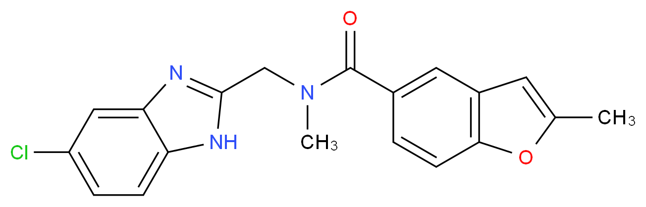 N-[(5-chloro-1H-benzimidazol-2-yl)methyl]-N,2-dimethyl-1-benzofuran-5-carboxamide_Molecular_structure_CAS_)