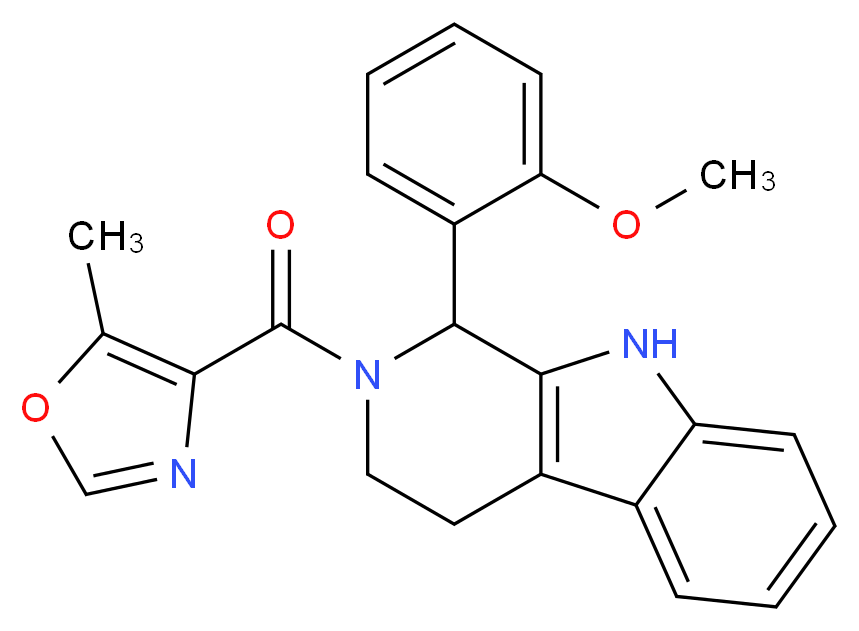 1-(2-methoxyphenyl)-2-[(5-methyl-1,3-oxazol-4-yl)carbonyl]-2,3,4,9-tetrahydro-1H-beta-carboline_Molecular_structure_CAS_)