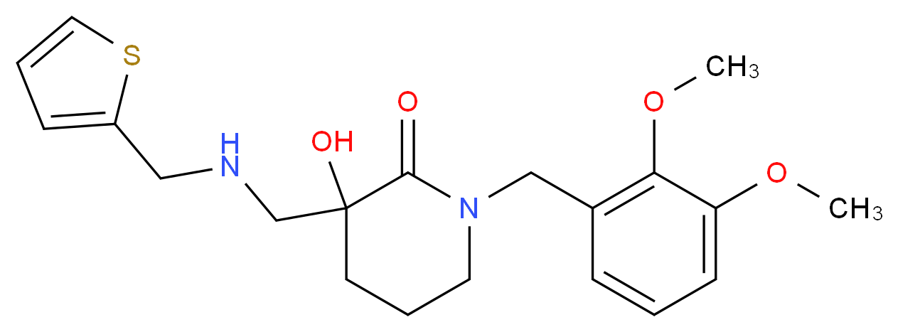 1-(2,3-dimethoxybenzyl)-3-hydroxy-3-{[(2-thienylmethyl)amino]methyl}piperidin-2-one_Molecular_structure_CAS_)