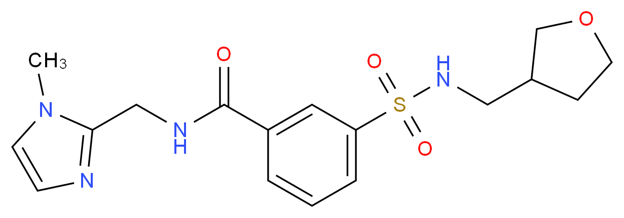 N-[(1-methyl-1H-imidazol-2-yl)methyl]-3-{[(tetrahydrofuran-3-ylmethyl)amino]sulfonyl}benzamide_Molecular_structure_CAS_)