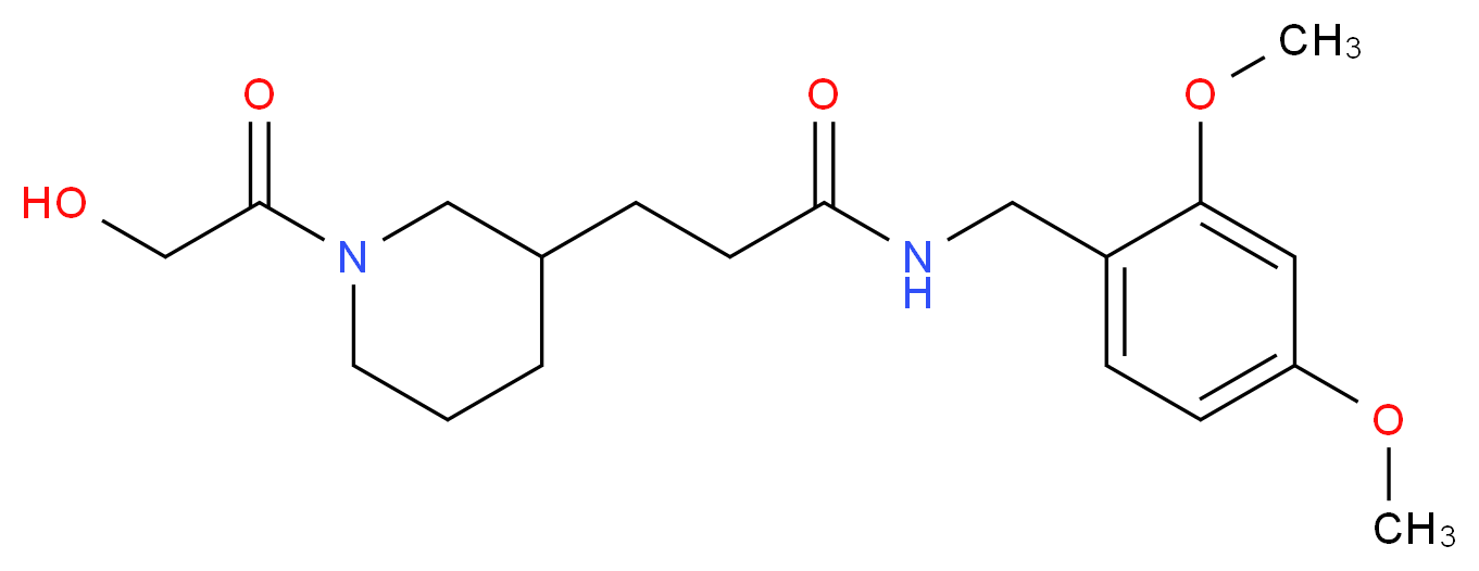 N-(2,4-dimethoxybenzyl)-3-(1-glycoloylpiperidin-3-yl)propanamide_Molecular_structure_CAS_)