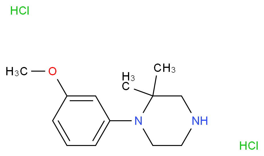 1-(3-Methoxyphenyl)-2,2-dimethylpiperazine dihydrochloride_Molecular_structure_CAS_)