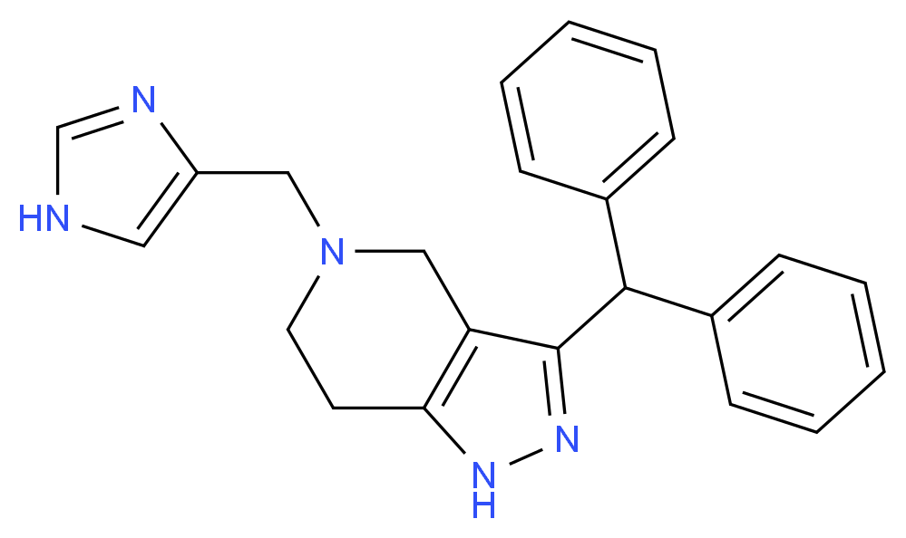 3-(diphenylmethyl)-5-(1H-imidazol-4-ylmethyl)-4,5,6,7-tetrahydro-1H-pyrazolo[4,3-c]pyridine_Molecular_structure_CAS_)