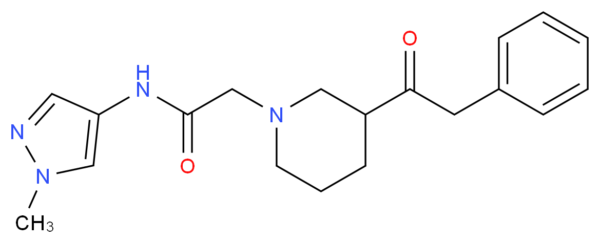 N-(1-methyl-1H-pyrazol-4-yl)-2-[3-(phenylacetyl)-1-piperidinyl]acetamide_Molecular_structure_CAS_)