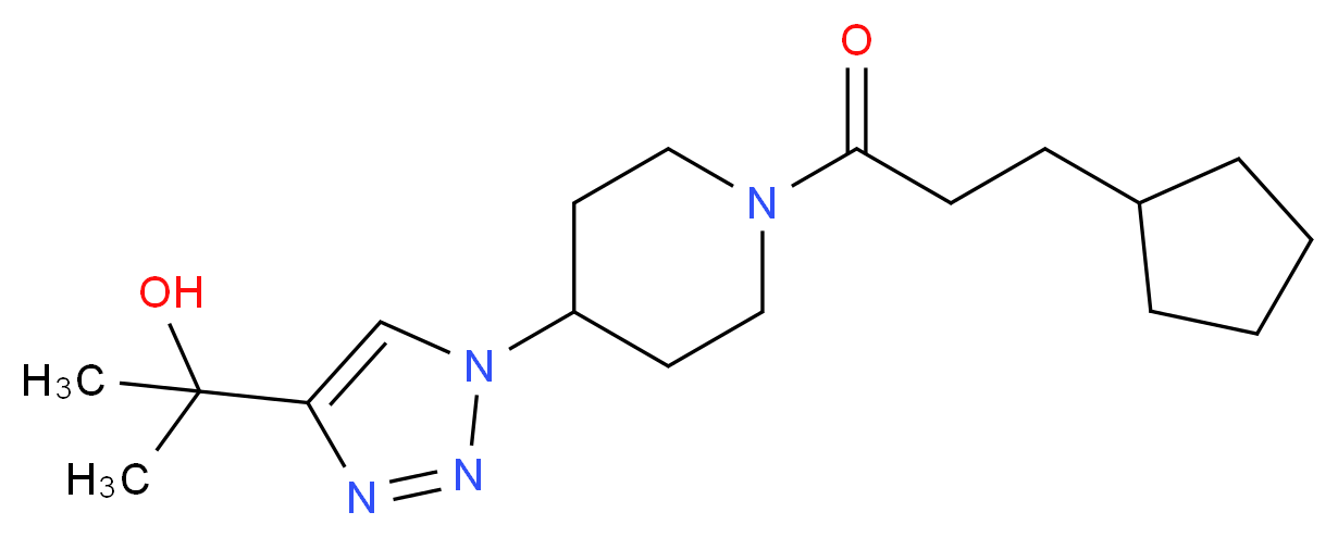 2-{1-[1-(3-cyclopentylpropanoyl)piperidin-4-yl]-1H-1,2,3-triazol-4-yl}propan-2-ol_Molecular_structure_CAS_)